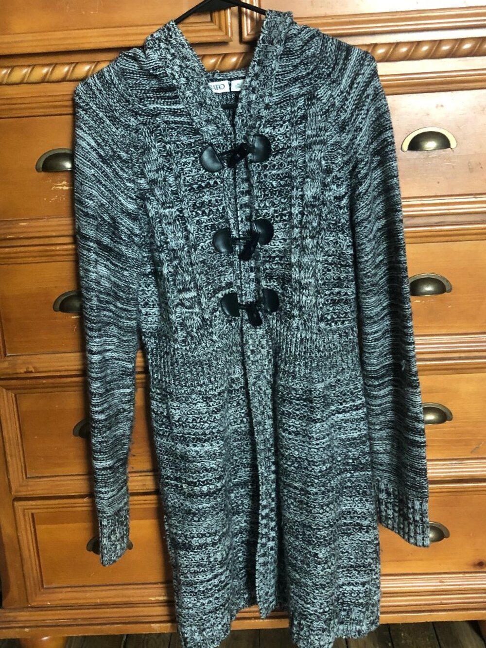 Cato Winter Long Sleeve Hooded Cardigan Full Length XL